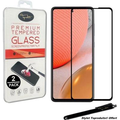 Screen Protector - Toproduits® - Tempered Glass - Samsung Galaxy A72 4G-5G - 2 Pack - Black Edges