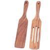 2pcs Slotted Turner Spatula Simple Wooden Spatula with Long Handlefor Cooking Salad Mixing