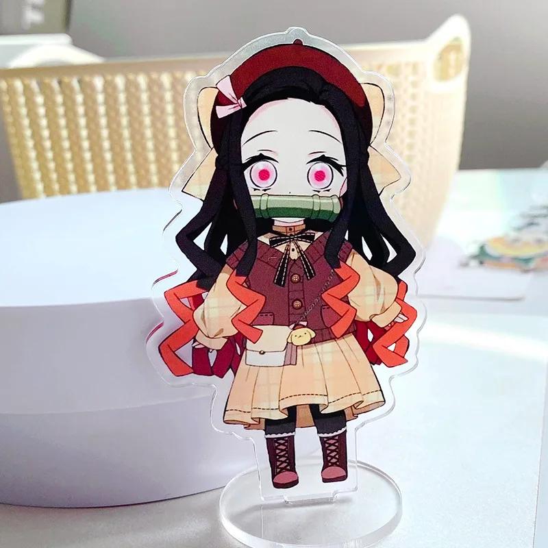 Demon Slayer Anime Peripheral Cute Acrylic Model Sign Kimetsu No Yaiba Zenitsu Nezuko Desktop Kawaii Office Desk Ornament Gift