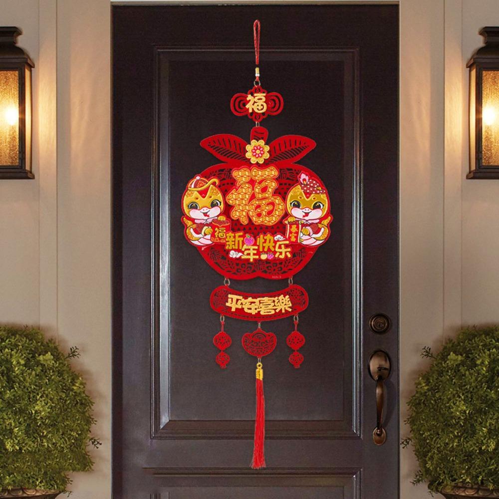Traditional Fortune Pendant Reusable Red Lantern String Blessing New Year Ornaments  Atmosphere