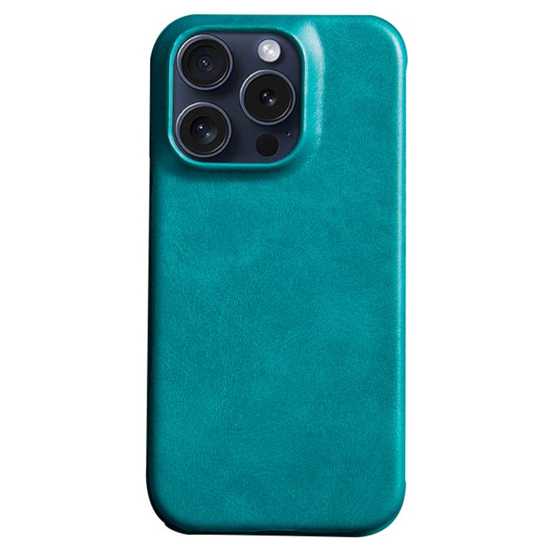For iPhone 16 Pro Case Calf Texture PU Leather Hard PC Protective Phone Cover