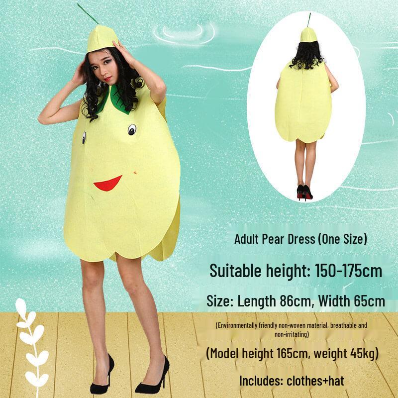 Costume ecologico fatto a mano di frutta e verdura per esibizioni diurne per adulti