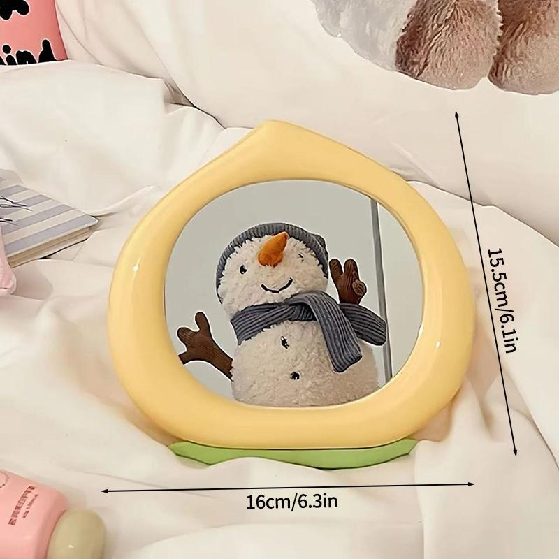 Dekorativer Schminkspiegel Pfirsichblütenform Spiegel Ästhetischer Spiegel für Frauen Wandhängespiegel Schreibtischdekoration Heimdekor