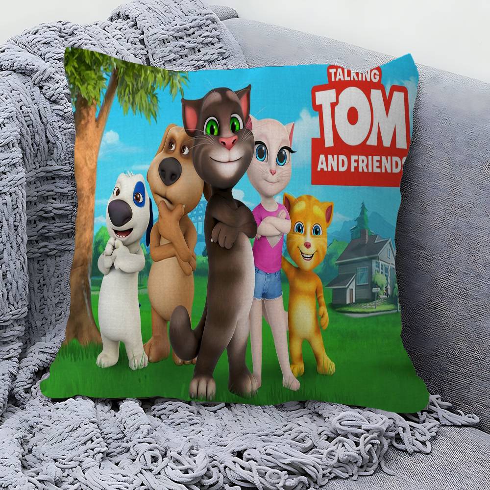 TTalking TTom And FFriends Pillow Cover for Bedroom Room and Living Room Sofa Decorative Cushion Cover