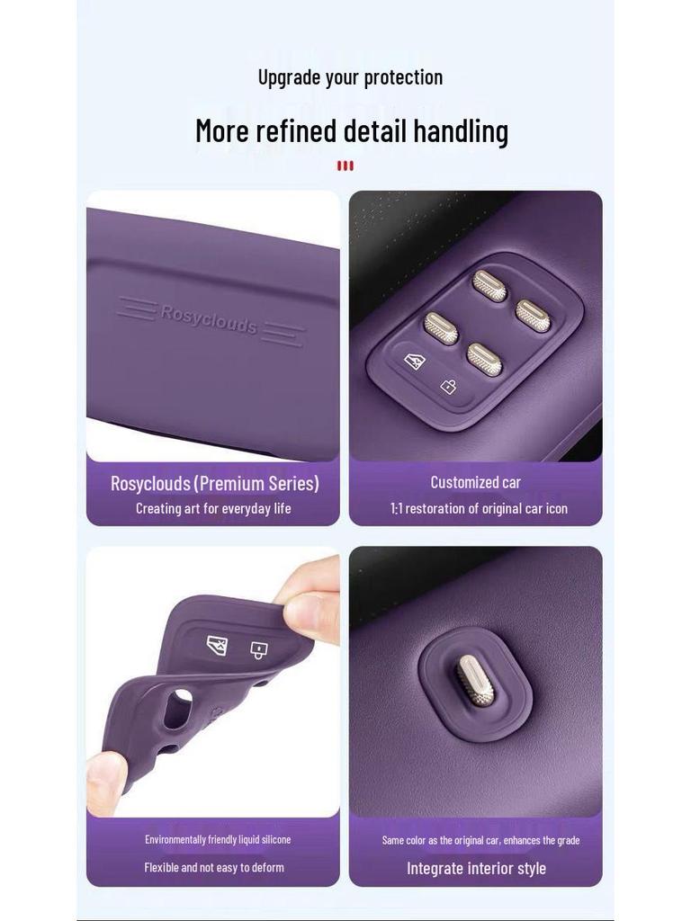Silicone Door Window Lift Button Protector for Avatr 07 Car Interior
