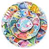50 Cartoon Fish Stickers: Waterproof Marine Life for Decorating Refrigerators, Water Cups, and Journals.