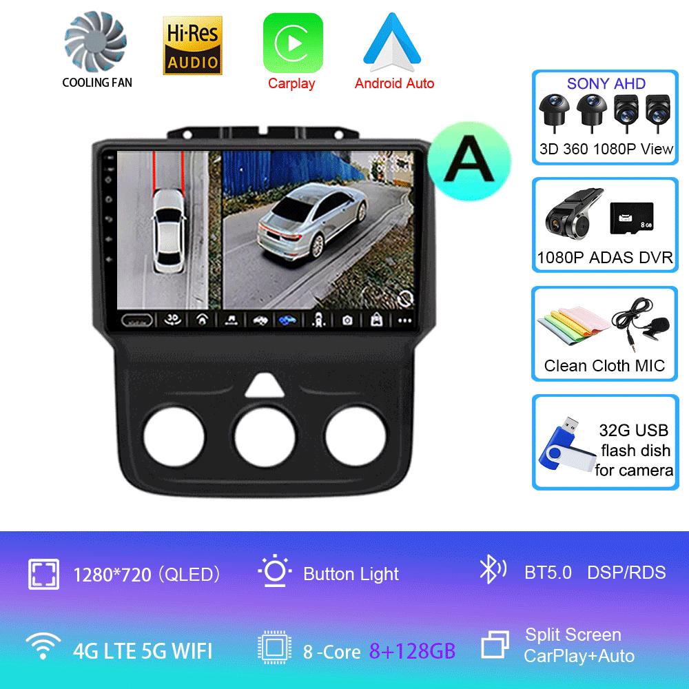 Android 14 Car Radio For T Dodge Ram 1500 2500 3500 2013-2018 Multimedia Stereo Video Player WiFi 4G Carplay Auto GPS Navigation