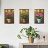 Fun-f173 Grüne Pflanze Blumentopf Triptychon Schlafzimmer Wohnzimmer Veranda Haus Verschönerung Wandaufkleber