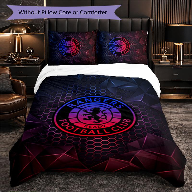 Biancheria da letto a tema Rangers FC Set 3 Pezzi Copripiumino Biancheria da letto Decorativa Per Stanza Adolescenti Decorazione Casa