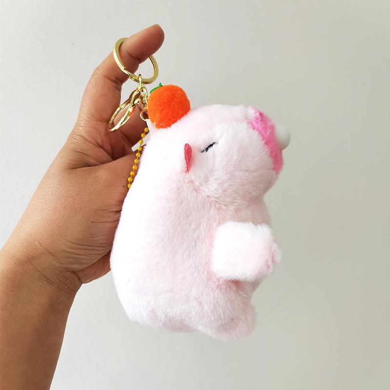 Creative Kapibala Keychain Pendant That Can Spit Bubbles Cute Capybara Schoolbag Hanging Ornament Grab Machine Doll