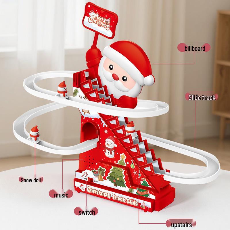 Işıklı ve Müzikli Kendin Yap Noel Baba Merdiven Tırmanma - Şenlikli Noel Hediyesi