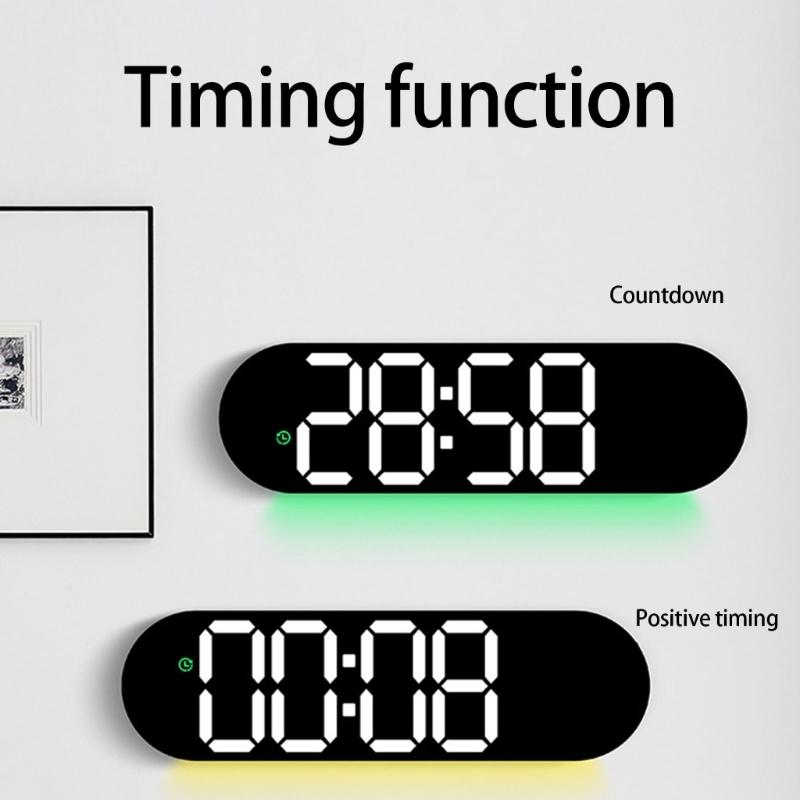 Large LED Wall Clock with Remote Control 2 Alarms Date Temperature Easy To Read Display for Home Decors Time Management