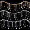 90Cm Crystal Rhinestone Tassel Claw Chain Sewing Glue On Clear Rhinestone Fringe Trim Chain Decorative Craft Wedding Dress Diy
