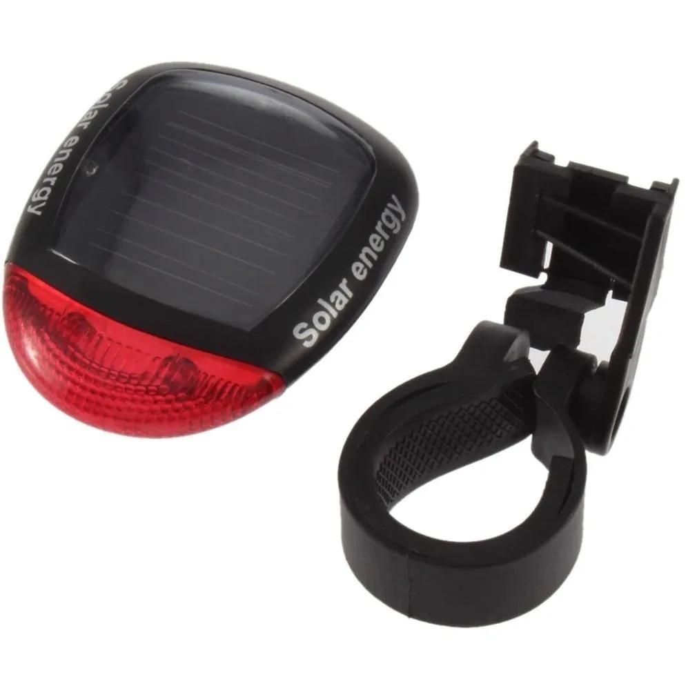 Bicycle Rear Light Solar Powered LED Light Rear Lamp Cycling MTB Taillight Rear Waterproof Outdoor Warning Light for Bicycle чёрный