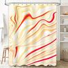 Luxury Striped Shower Curtain White Red Cream Print Pattern Bath Decoration Waterproof Fabric Shower Panels for Home Bathroom De