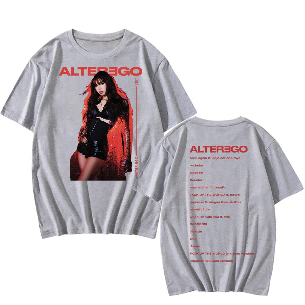 

LISA Alter Ego 2025 Принтована Футболка Kpop LISA Новий Одяг Жінки Чоловіки Високоякісна Бавовняна Футболка Тренди Дизайн Естетичний Топ Y2K Футболка M
