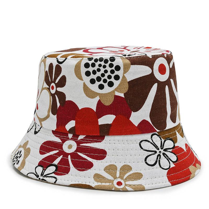 Fisherman Floral Printing Hat Outdoor Sun Protection Bucket Hat Gift Fashion