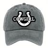 Cowgirl Hufeisen Druck Baseball Denim Kappe Verstellbar Polyester Western Stil Lässige Hut für Damen