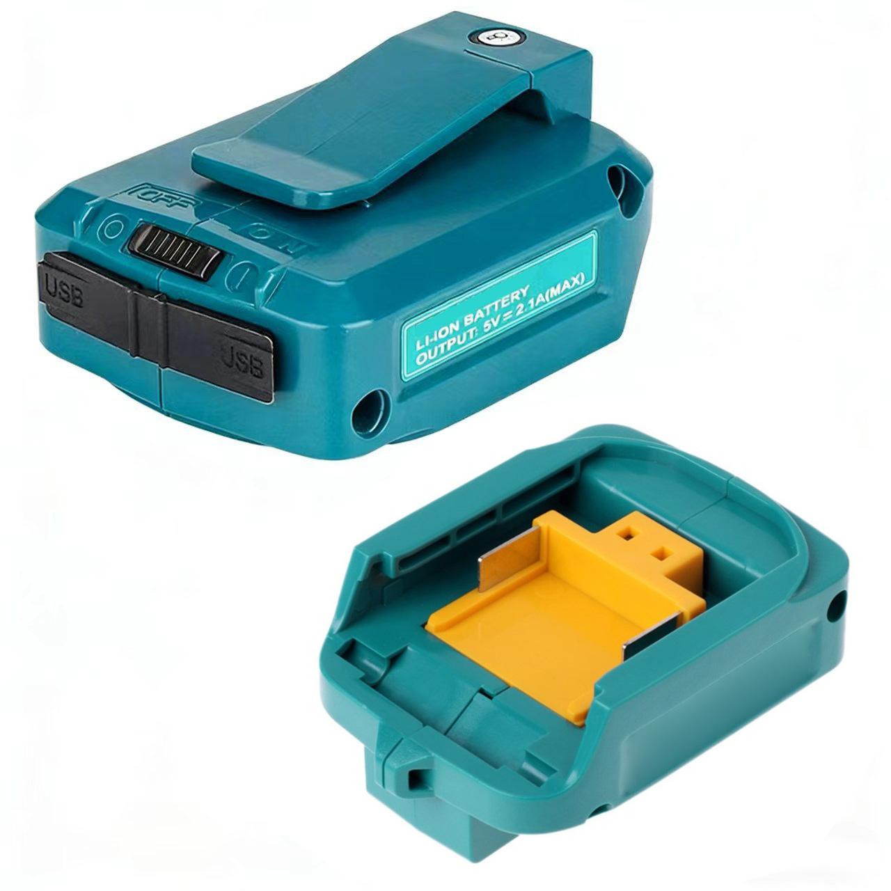 

Dual USB Output Charging Adapter With Illumination ForMakitas BL1830 BL1840 Batteries With Built-in Charging Protection Board синій