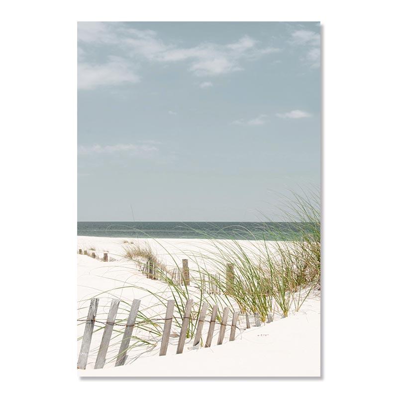 Beach Decoraction Painting Ocean Poster White Shells Bridge Natural Scenery Wall Art Nordic Canvas Print Picture For Home Decor