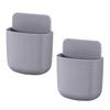 2PCS TV Remote Holder Portable Space Saving Wall Mounted TV Air Conditioner Remote Storage Box Grey Color