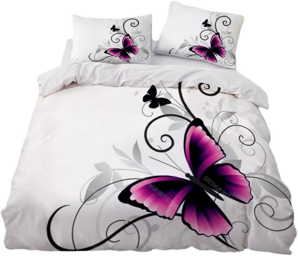 Butterfly Bedding Set Beautiful Colourful Butterflies 3D Prints Duvet Cover Scandinavian Queen Double Comforter Set Girl Gift