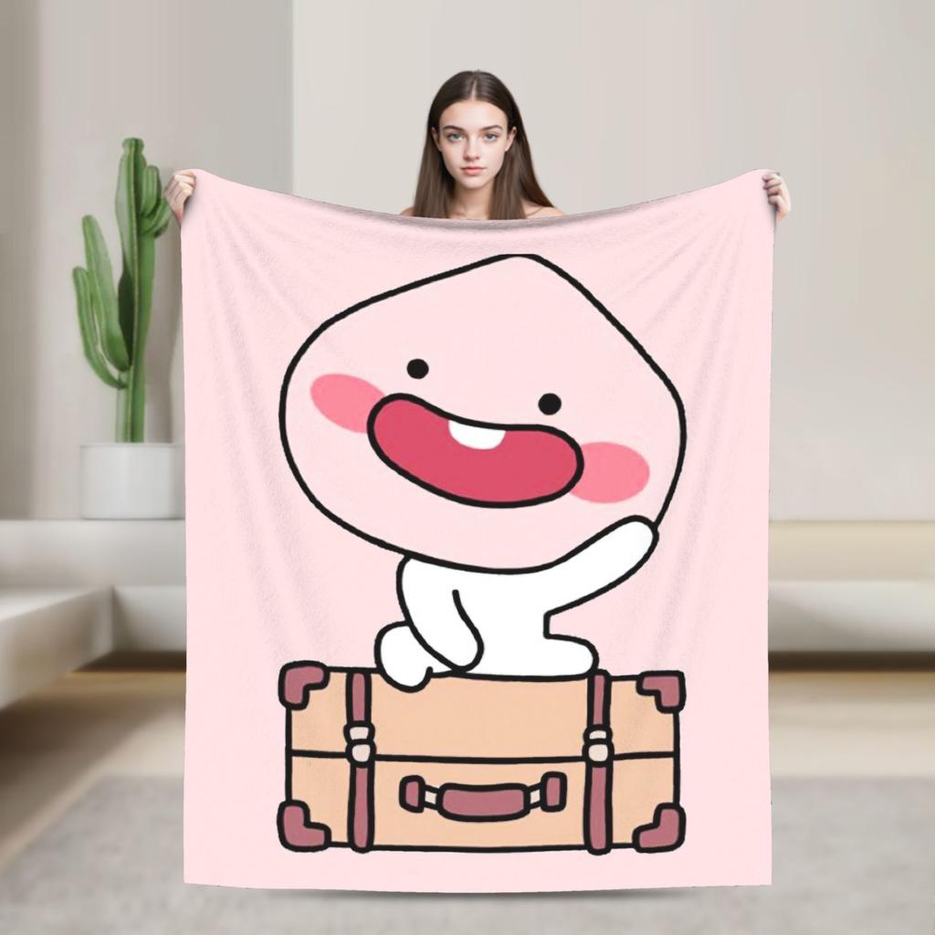 Travel Baby Apeach Knitted Blankets K-Kakaos F-Friends Flannel Throw Blanket Bedding Couch Decoration Soft Warm Bedspreads,