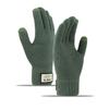 Touch Screen Gloves Winter Warm Knitted Velvet Thickened Windproof Cycling Men and Women Cold-proof Wool Simple Gloves