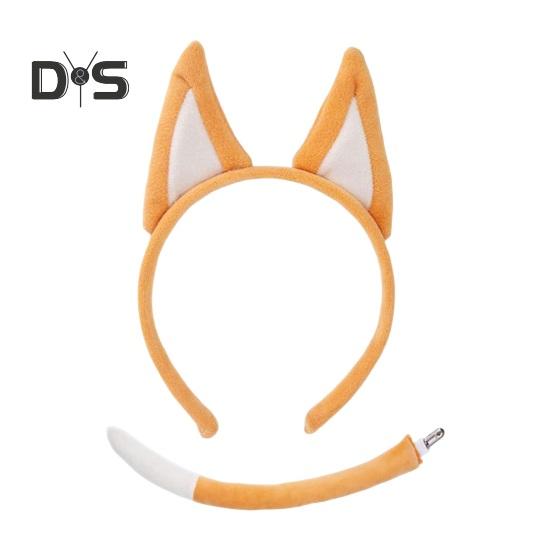 1/2 Pcs/Set Dog Costume Props Animal Ears Decor Hair Hoop Tail Set Birthday Party Cosplay Dress Up Accessories