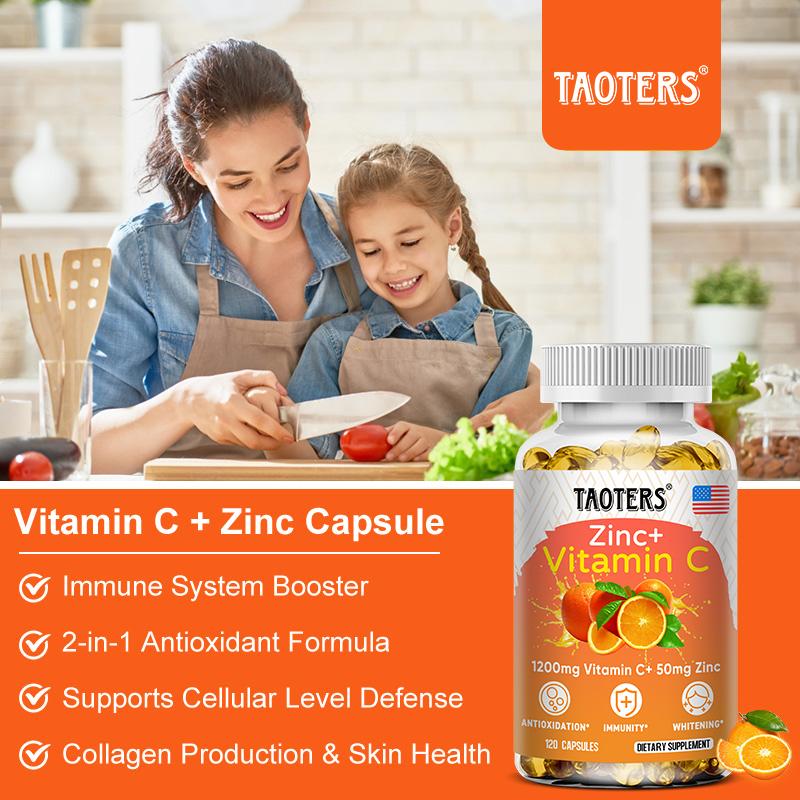 Capsule Composte Vitamina C+Zinco Potenziano l'Immunità 120 Capsule