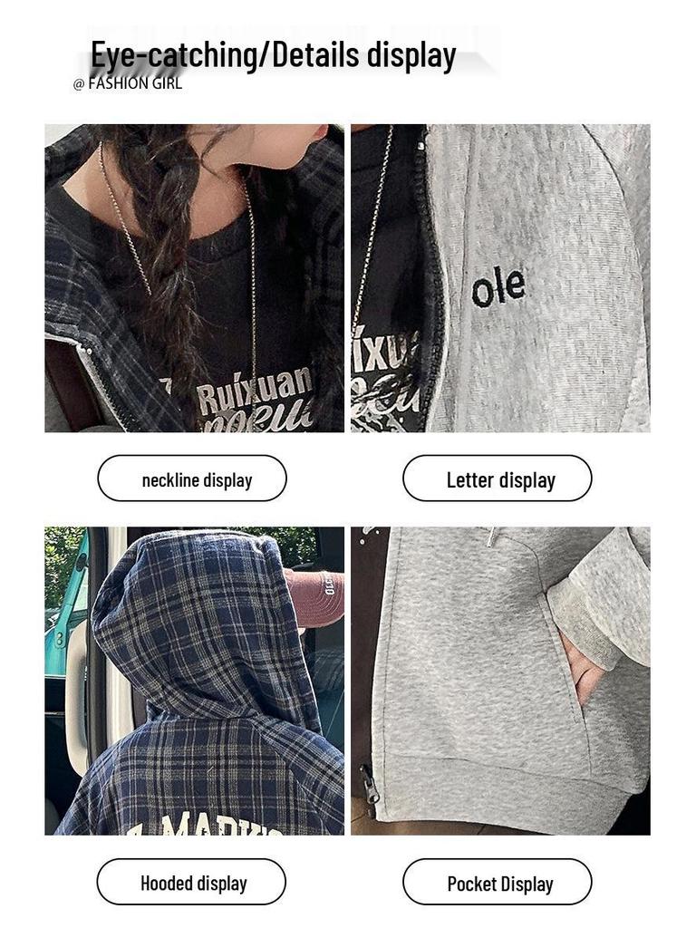 Girls' Reversible Jacket: Spring & Autumn 2025 Hooded Sweatshirt for Medium & Large Children