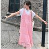 2024 New Women Knitting Lace Dress Sexy Hollow Out Long Vest Summer Style Loose Basic Tops O Neck Tees Dimanaf