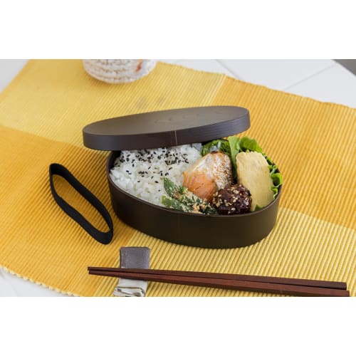 Kano [Magewappa-style Oval Lunch Box, Mocha Brown, 72760] Microwave and Dishwasher Safe, Made in Japan, with Band, Wappa Bento, Magewappa Style, Lunch