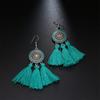 Earrings Bohemian Charming Look Alloy Sunflower Tassel Dangle Jewelry Earrings for Birthday