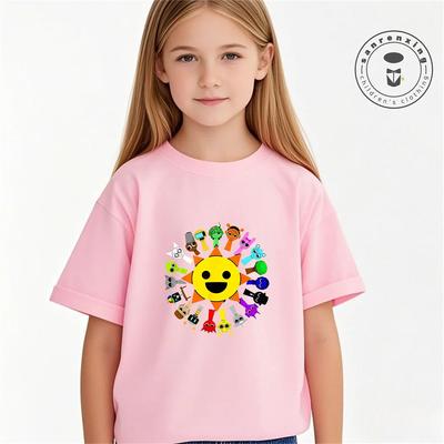 Sommer Kinder T-Shirt Anime Sprunki Grafik Shirt Jungen Mädchen Horror Spiele Oberteile Kurzarm Wildes T-Shirt Cartoon Sprunki T-Shirts
