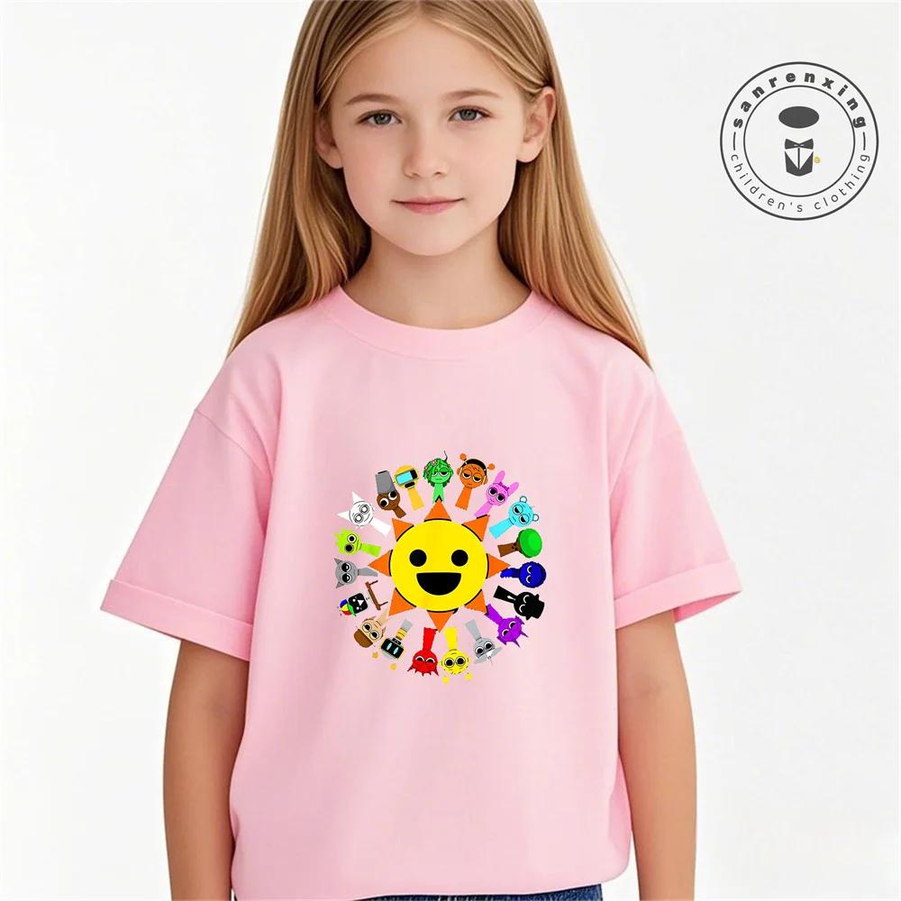 Летняя детская футболка Аниме Спранки Графическая футболка Мальчики Девочки Хоррор Игры Топы с коротким рукавом Дикая футболка Мультяшные футболки Спранки 100