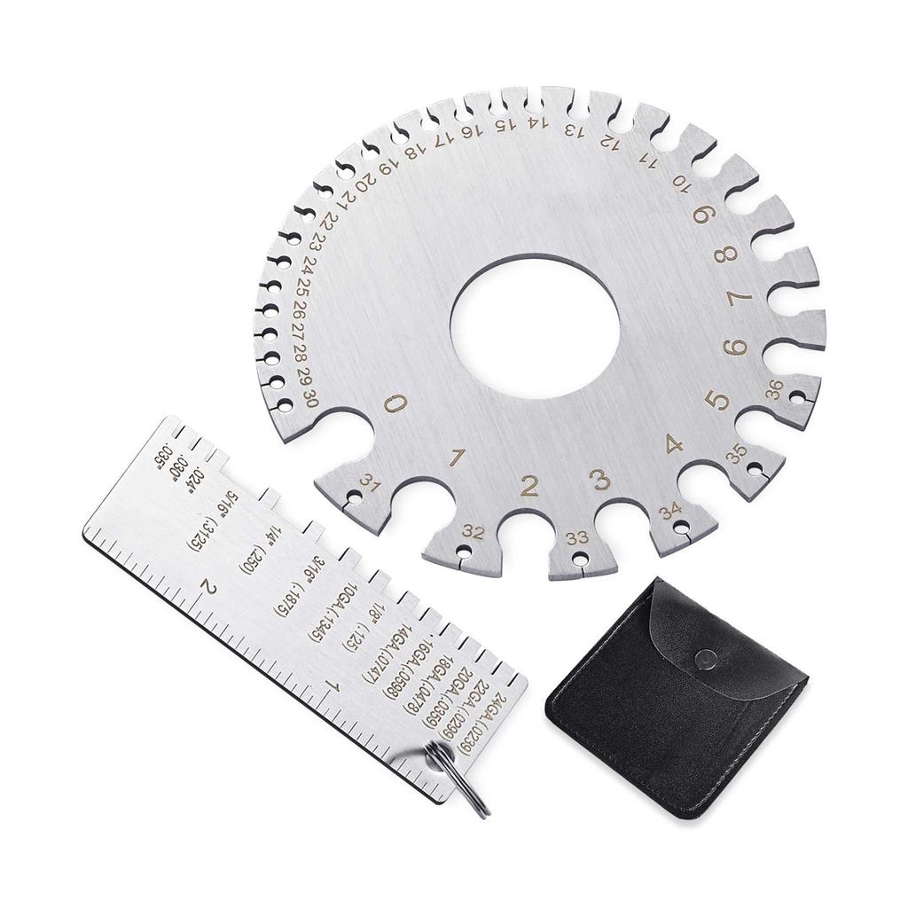 Steel Dual Sided Wire Gauge & Metal Sheet Thickness Measuring Tool Round Dual Sided Wire Gauge for Welding & Machining