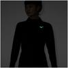Mizuno Warmer Light Running Aurora Reflective Black Women's Shirt, Half-Zip, Design, Warm, Fleece-Lined, Stretch, Print, J2MCA705,