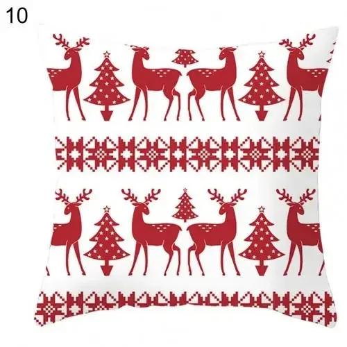 Christmas Themed Throw Pillow Cover With Short Plush Print Living Room Sofa Decoration Cushion Cover Pillow Covers Decorative