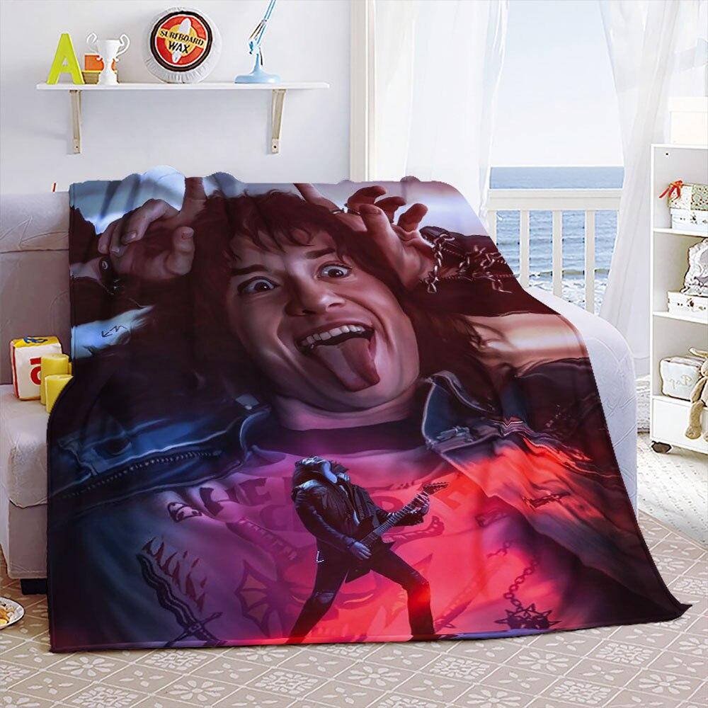 Eddie Munson Stranger Things Tragbare Warme Überwurfdecken für Bettwäsche Reise
