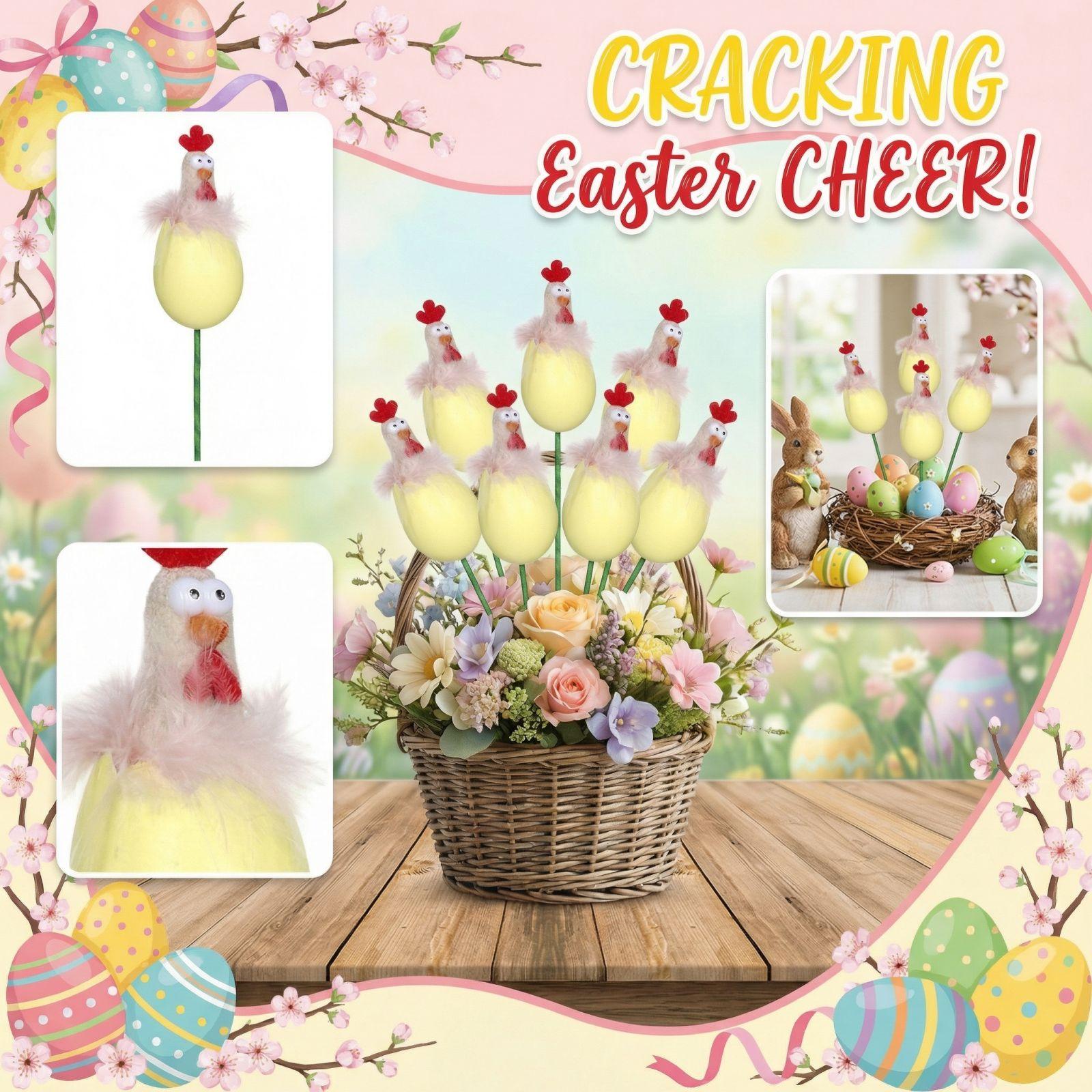

Easter Decoration Creative Little Chicken Flower Arrangement Stems one size жовтий