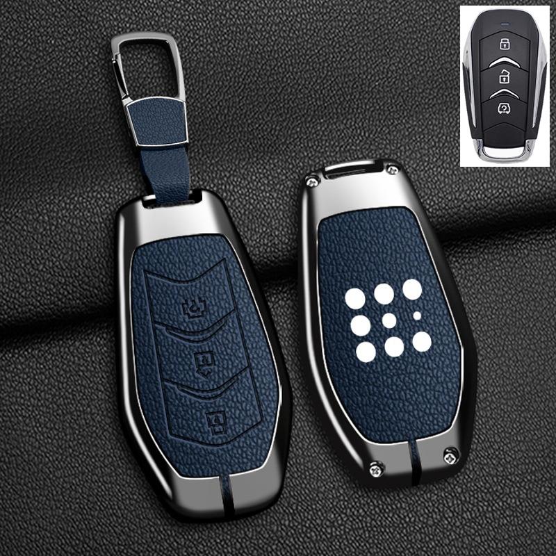 For Dongfeng DFSK 600 Fengon 580 Evolute I-Space I-Pro Landian E5 Keychain Zinc Alloy Leather Car Key Case Cover Accessories