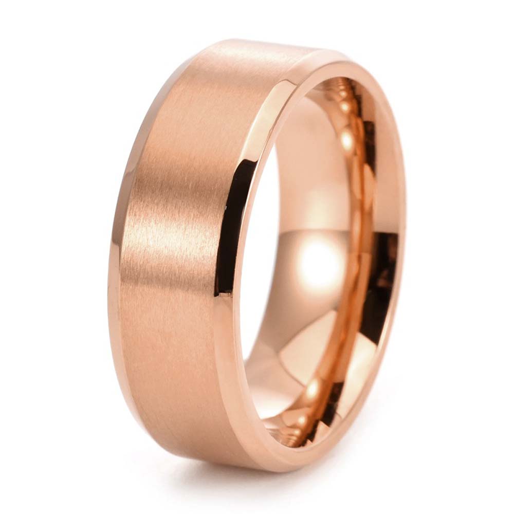 Men's Matte Titanium Steel Ring 8mm Wide Unisex Minimalist Jewelry Trendy TikTok Viral Gift for Him Stock Ready