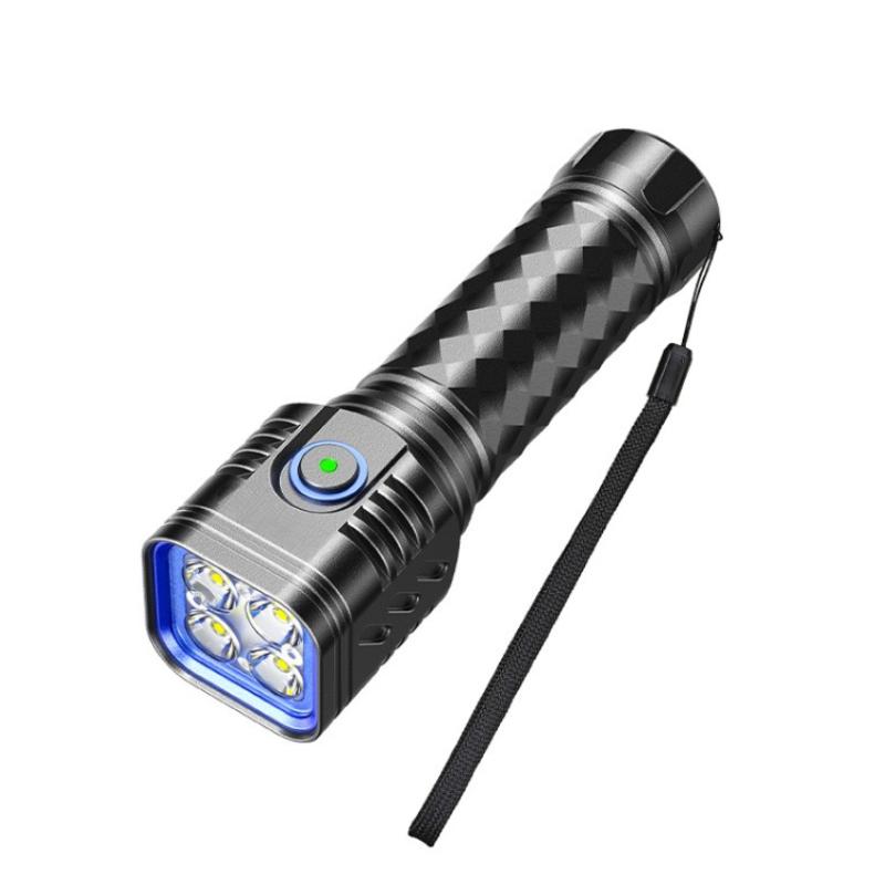 

4-светодиодный сверхяркий уличный аварийный фонарик с 3 режимами освещения. Перезаряжаемый фонарик из алюминиевого сплава для работы и пеших походов 800mAh