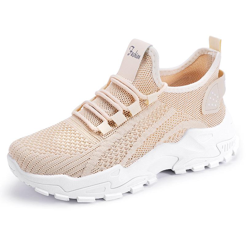 Shoes women's platform heightening casual single shoes women's shoes mesh shoes fashion versatile flying knitting sports shoes dad shoes