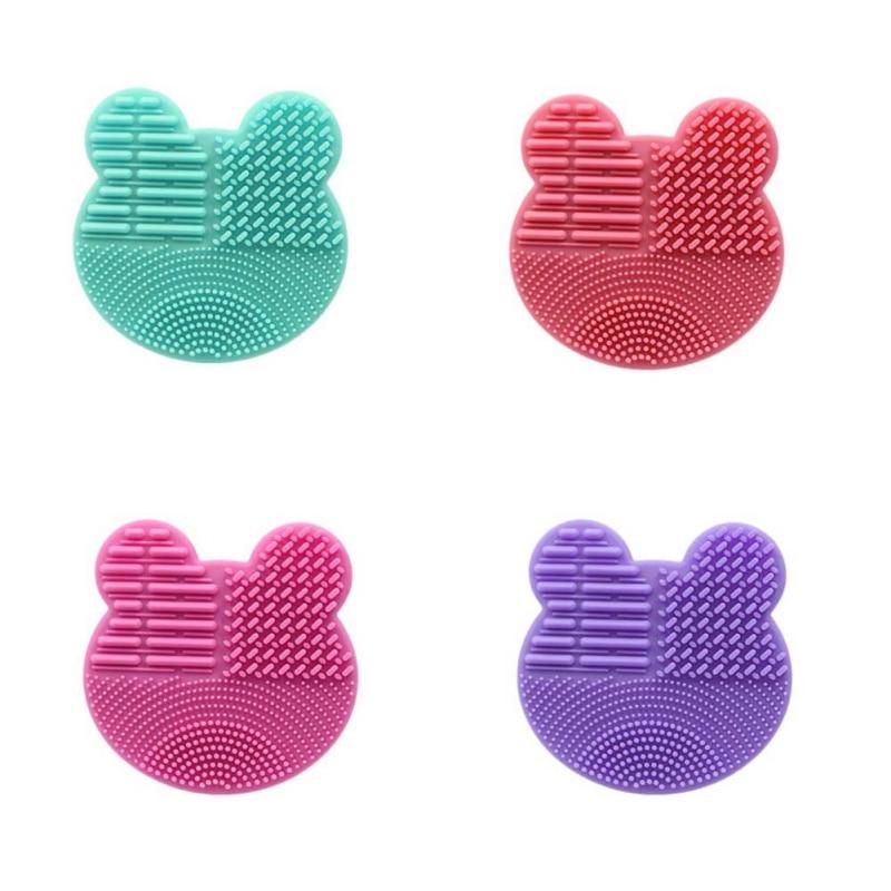 Makeup Brush Cleaner Washing Brush Pad Cleaning Mat Cosmetic Brush Cleaner Tool Scrubber Box