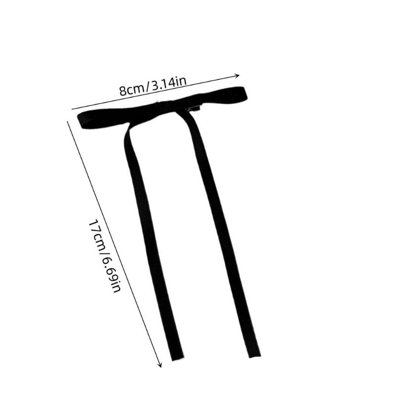 Solid Color Ribbon Hair Clip Female Long Streamer Sweet Temperament Duckbill Clip Simple Hair Accessories