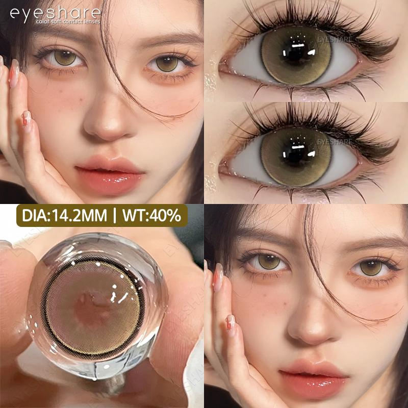 Eyeshare Farbige Kontaktlinsen Blau Mode Bequeme Beauty-Linsen Lila Make-Up Farbige Kontaktlinsen Augen Make-Up Grüne Weiche Linsen 1 Paar