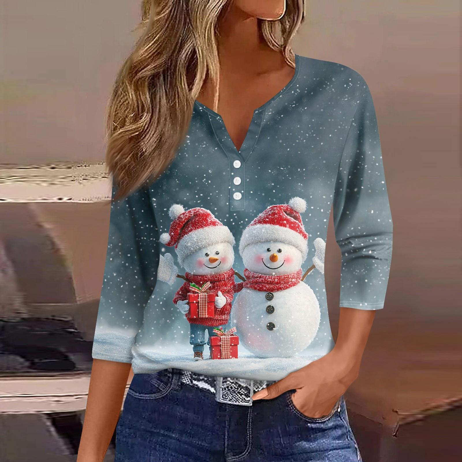 Женская футболка с рождественским принтом — фото 14