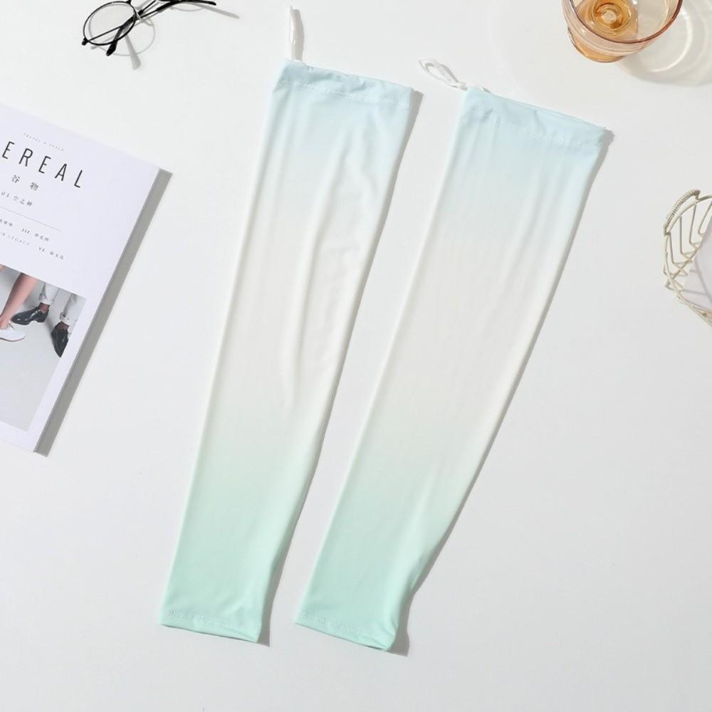 Gradient Color Sunscreen Arm Sleeves Flared Cycling Arm Cover Cute Ice Silk Arm Sleeves  Ladies